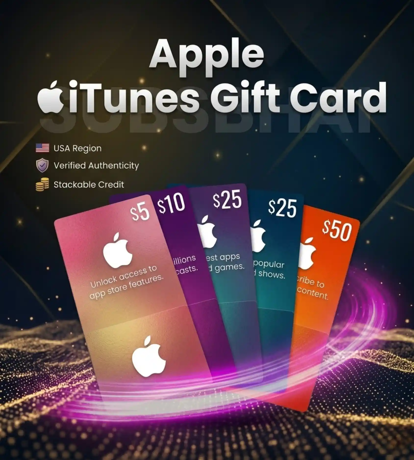 ITunes gift card USA 2 to 50 USD digital code Bangladesh buy Apple iTunes US top up BD instant delivery