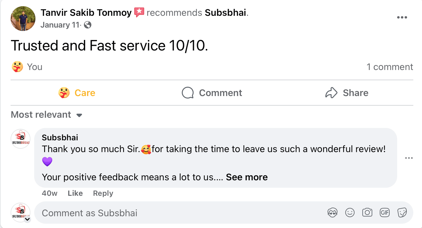 SubsBhai Verified Review 10