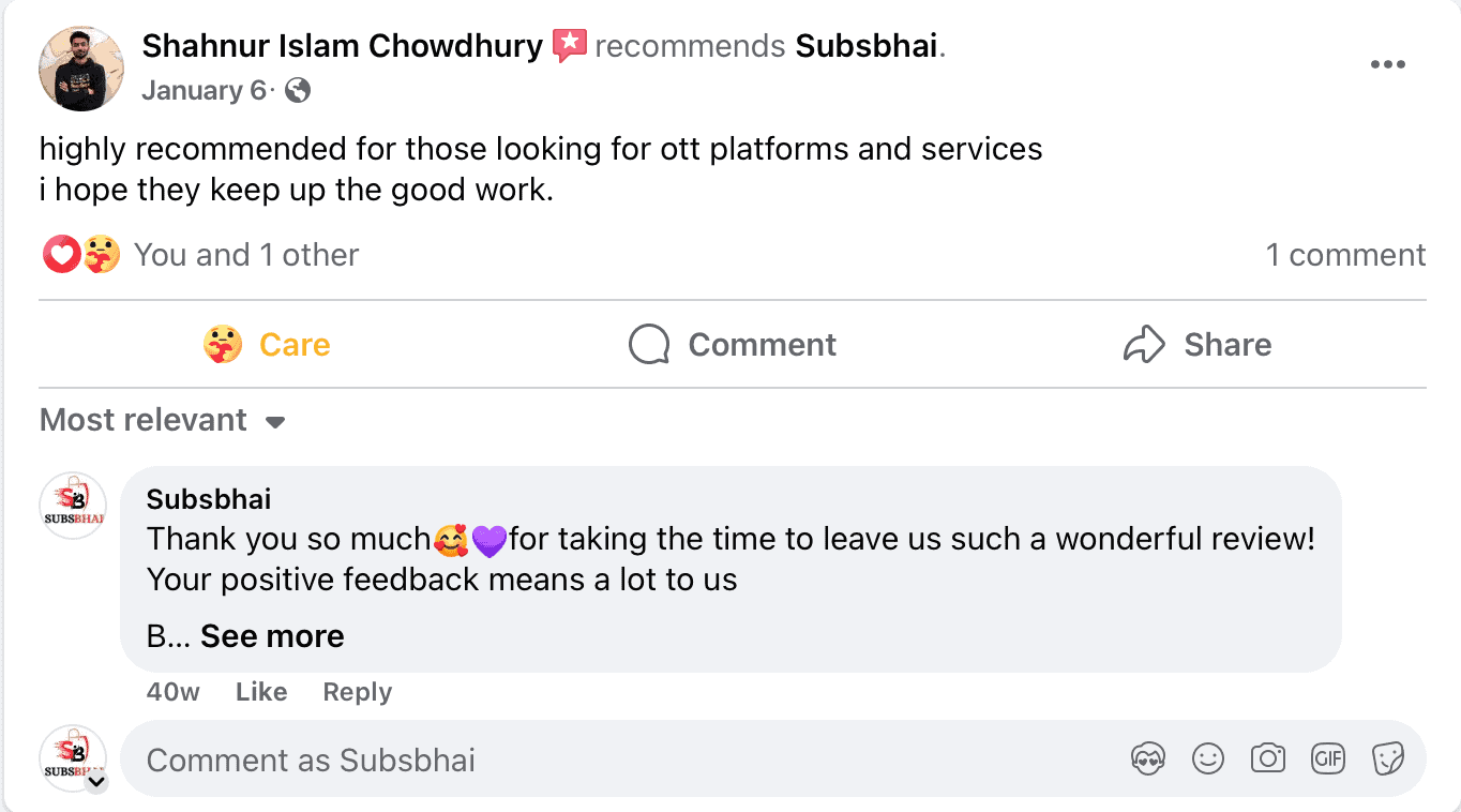 SubsBhai Verified Review 6