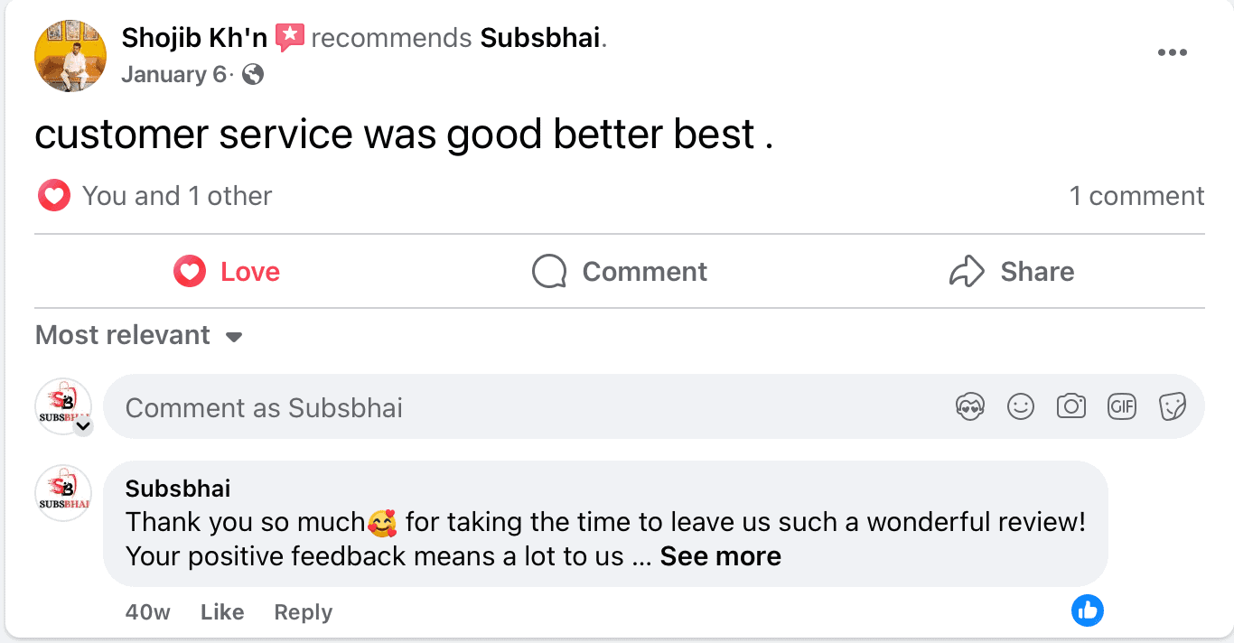 SubsBhai Verified Review 5