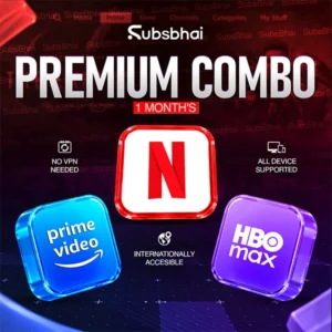 Netflix, Prime Video, and HBO Max premium streaming combo with no VPN required.